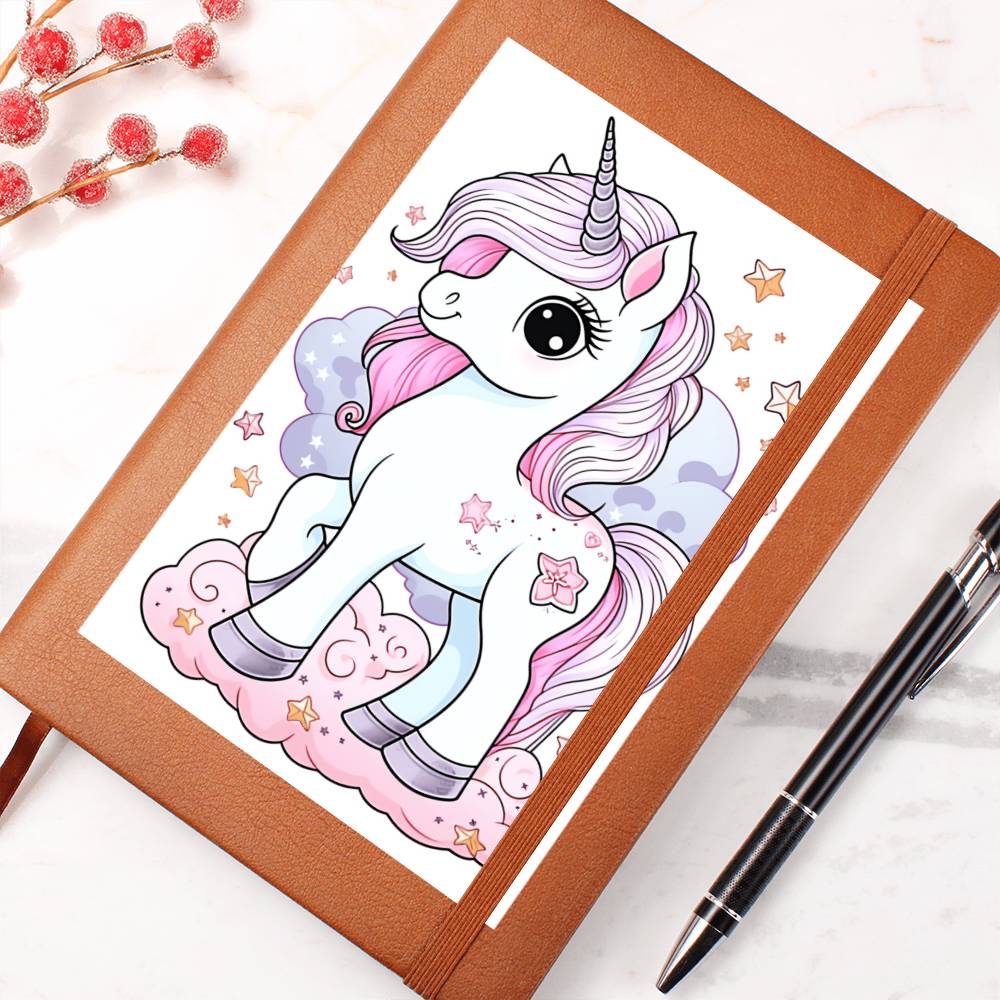 Cute Unicorn 032 - Vegan Leather Journal