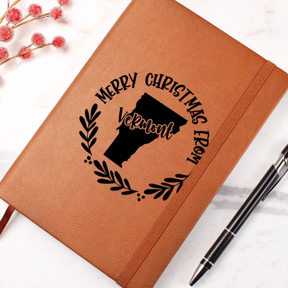 Merry Christmas From Vermont - Vegan Leather Journal