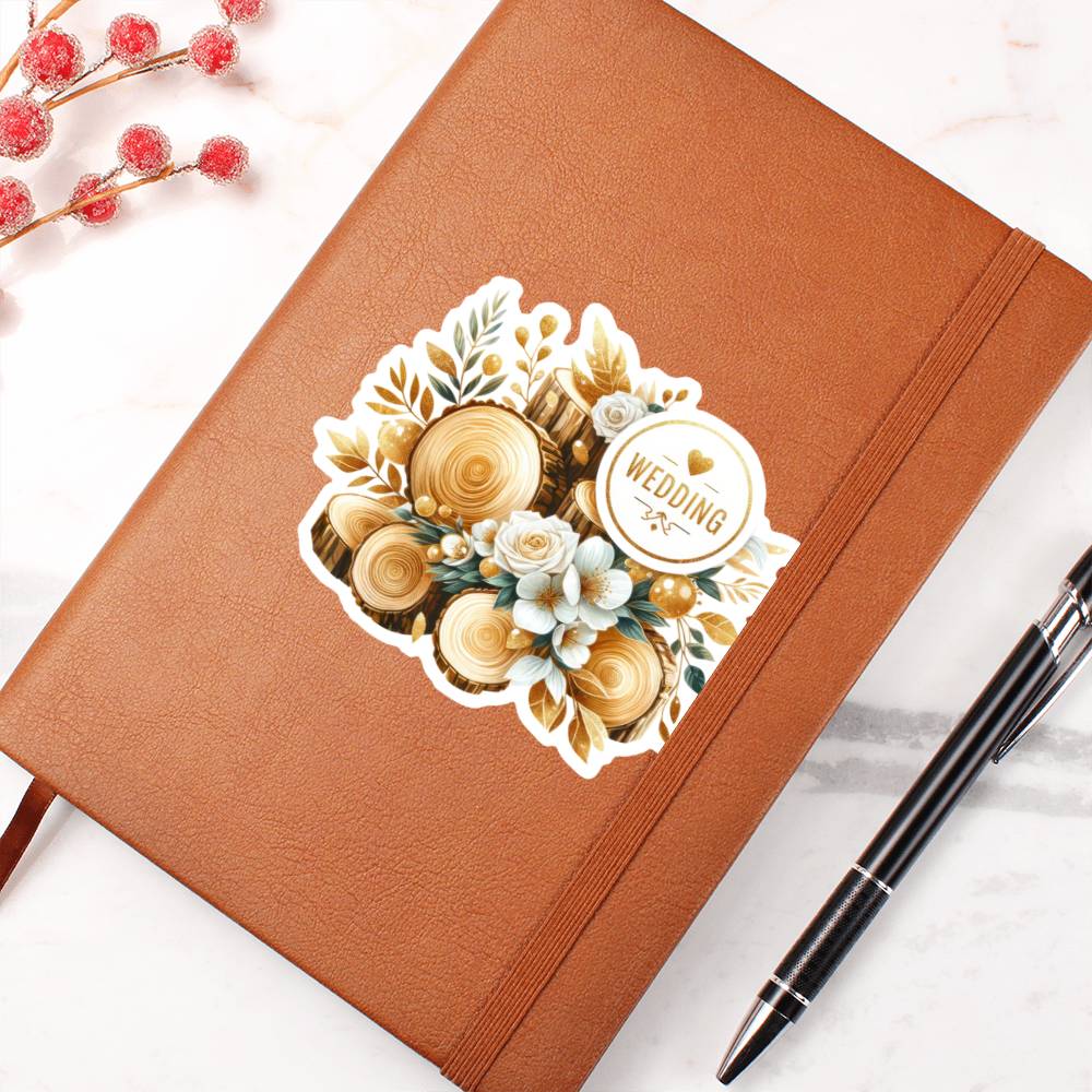 Luxury Wedding Decor Sticker 065 - Vegan Leather Journal