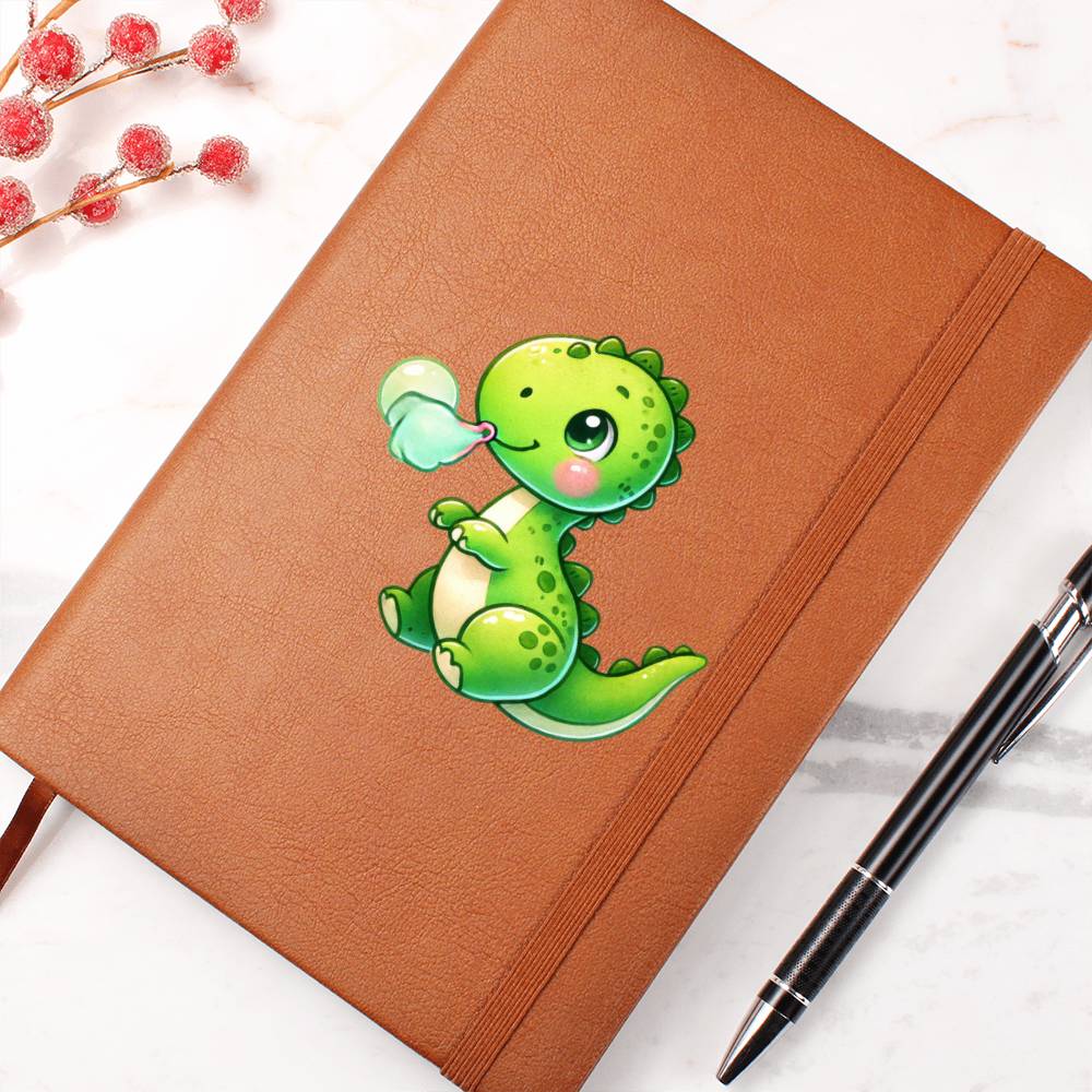 Colorful Baby Dinosaur 040 - Vegan Leather Journal
