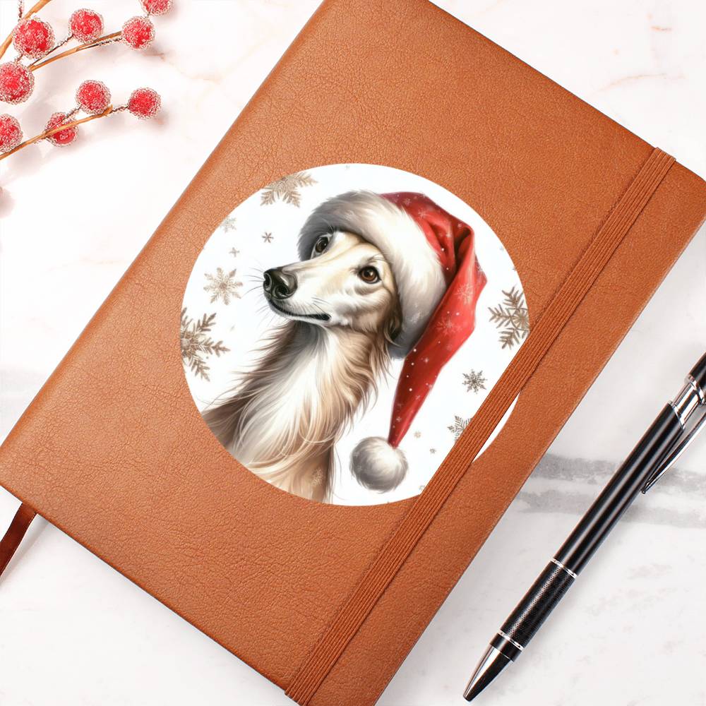 Christmas Dog - Greyhound - Vegan Leather Journal