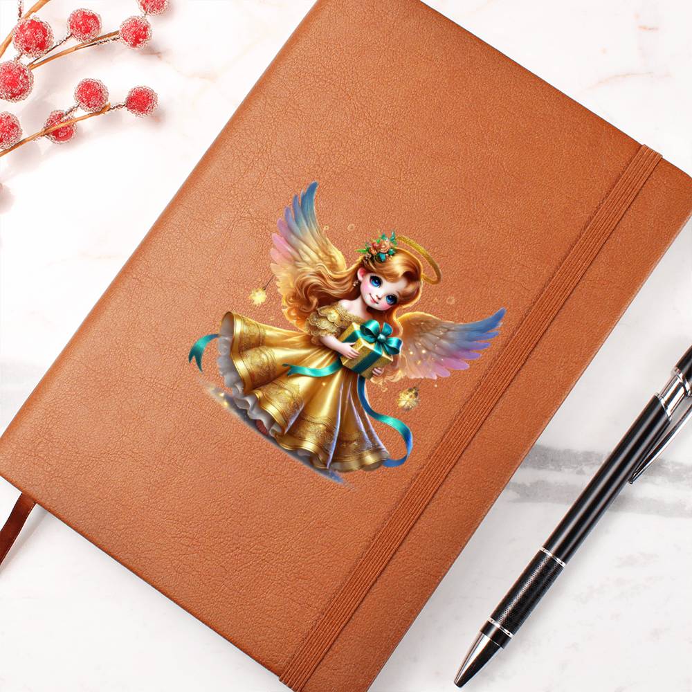 Cute Christmas Angel 012 - Vegan Leather Journal