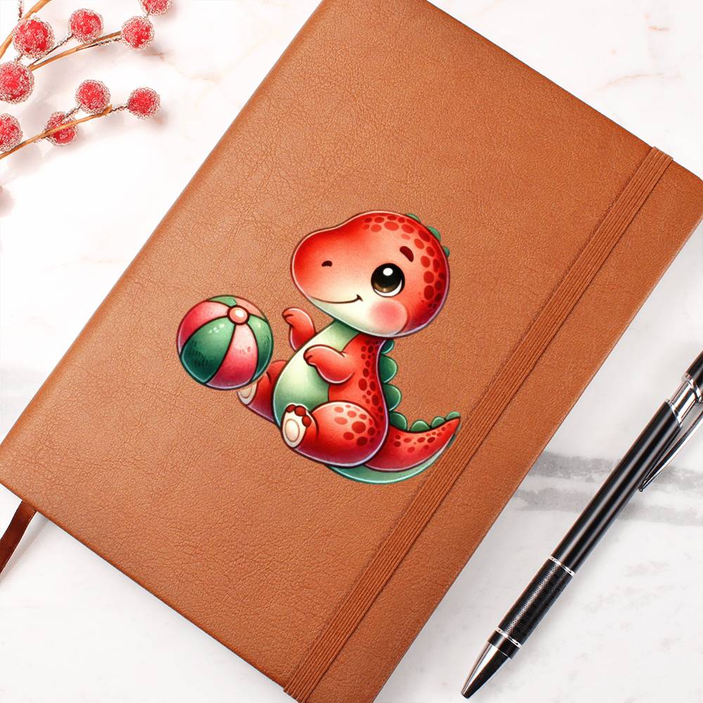 Colorful Baby Dinosaur 038 - Vegan Leather Journal