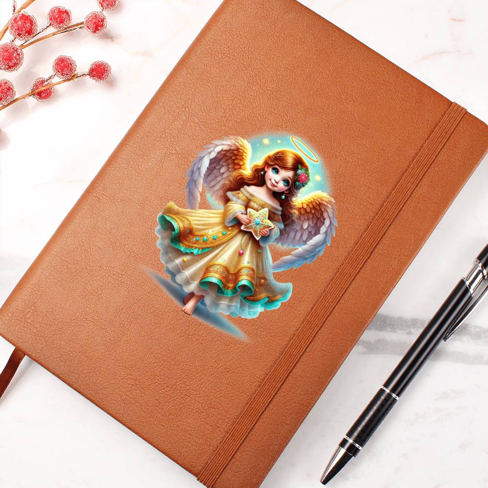 Cute Christmas Angel 007 - Vegan Leather Journal