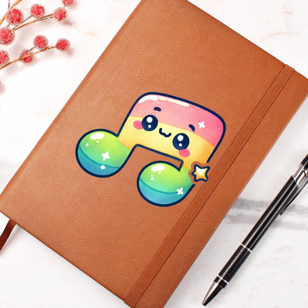 Cute Back to School Sticker 069 - Vegan Leather Journal