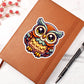 Cute Owl sticker 115 - Vegan Leather Journal