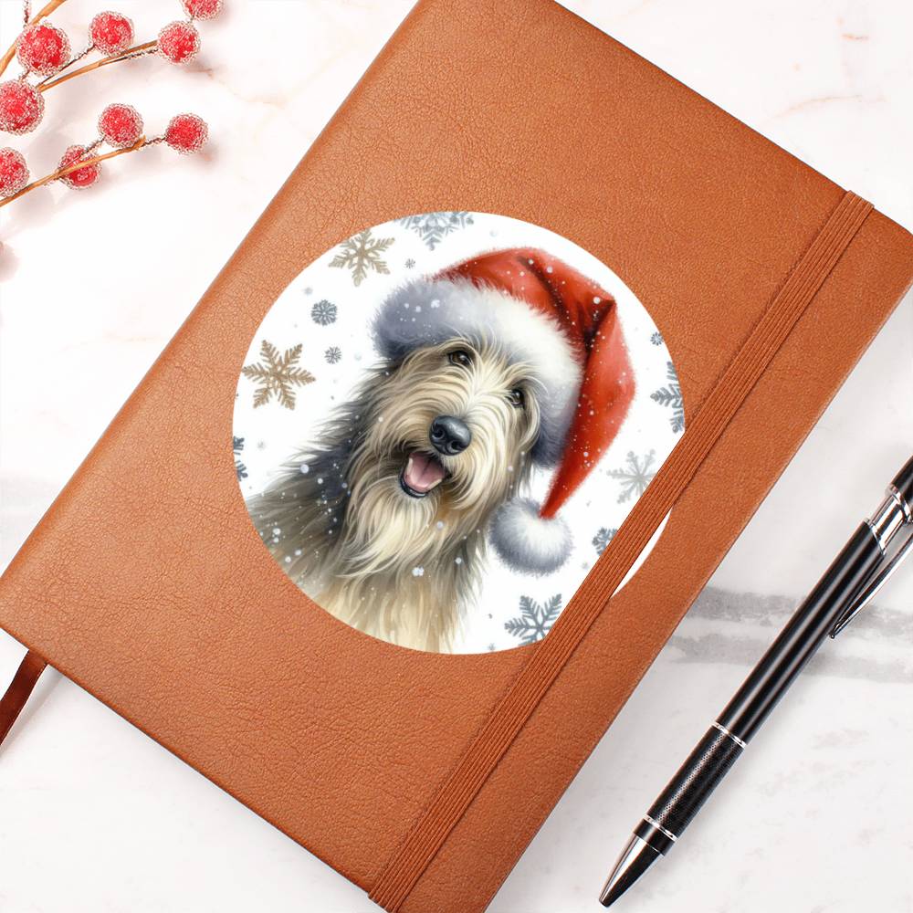Christmas Dog - Irish Wolfhound - Vegan Leather Journal