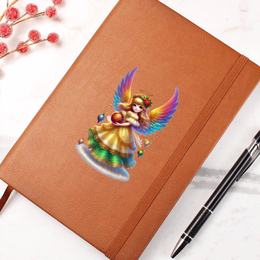 Cute Christmas Angel 016 - Vegan Leather Journal