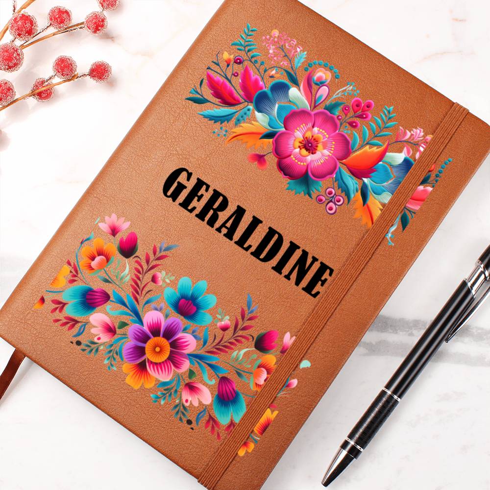 Geraldine (Mexican Flowers 2) - Vegan Leather Journal