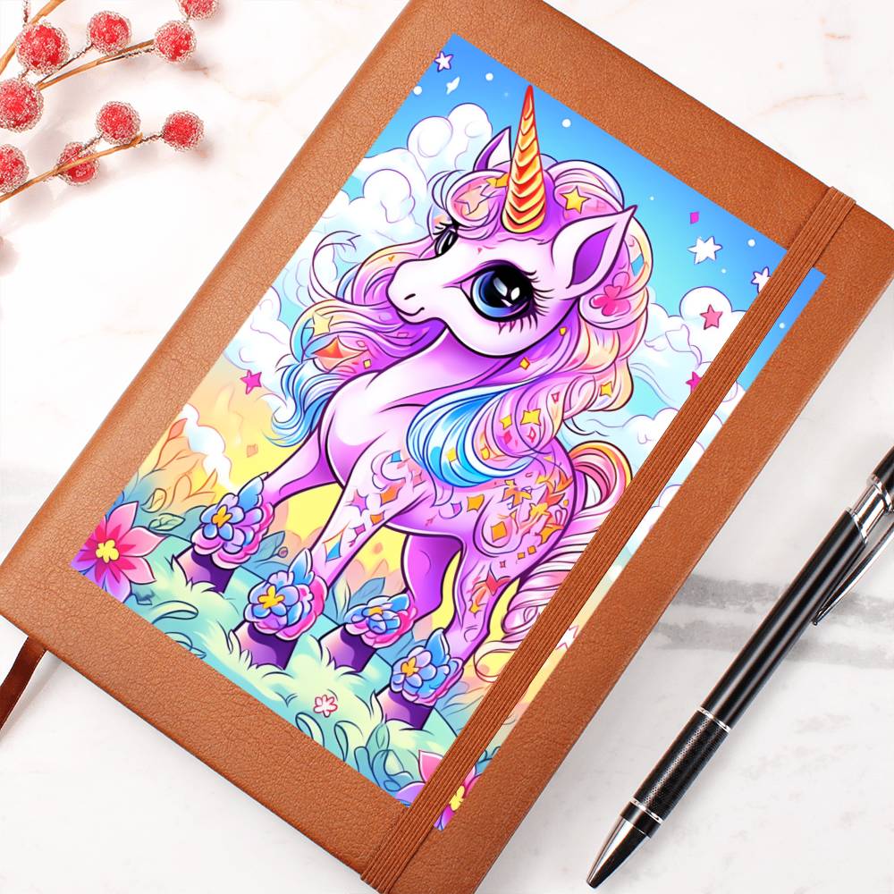 Cute Unicorn 035 - Vegan Leather Journal
