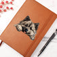 Keeshond Peeking - Vegan Leather Journal
