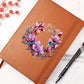 Floral Flower Wreath 072 - Vegan Leather Journal