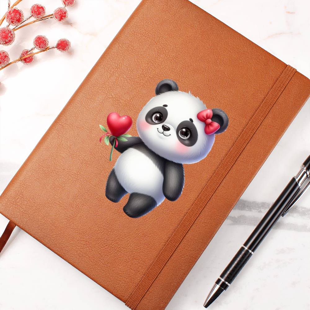 Valentine's Day Panda 018 - Vegan Leather Journal