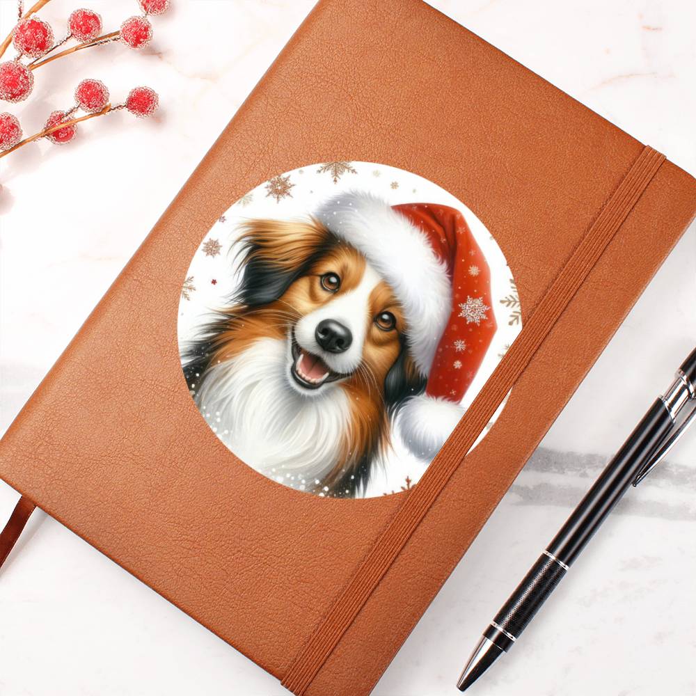 Christmas Dog - Kooikerhondje - Vegan Leather Journal