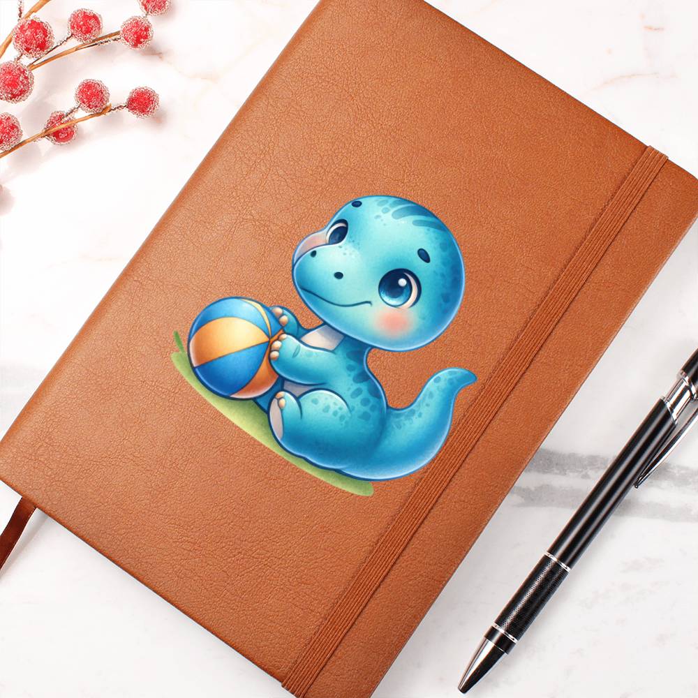Colorful Baby Dinosaur 027 - Vegan Leather Journal