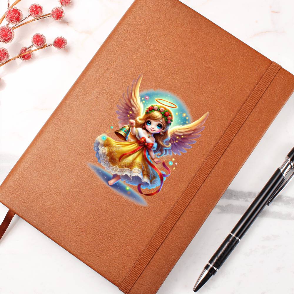Cute Christmas Angel 013 - Vegan Leather Journal