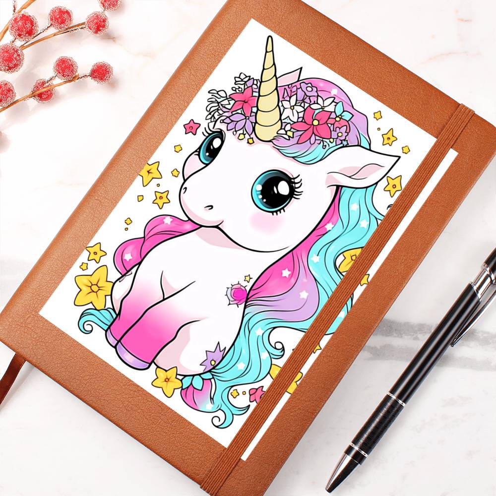Cute Unicorn 033 - Vegan Leather Journal