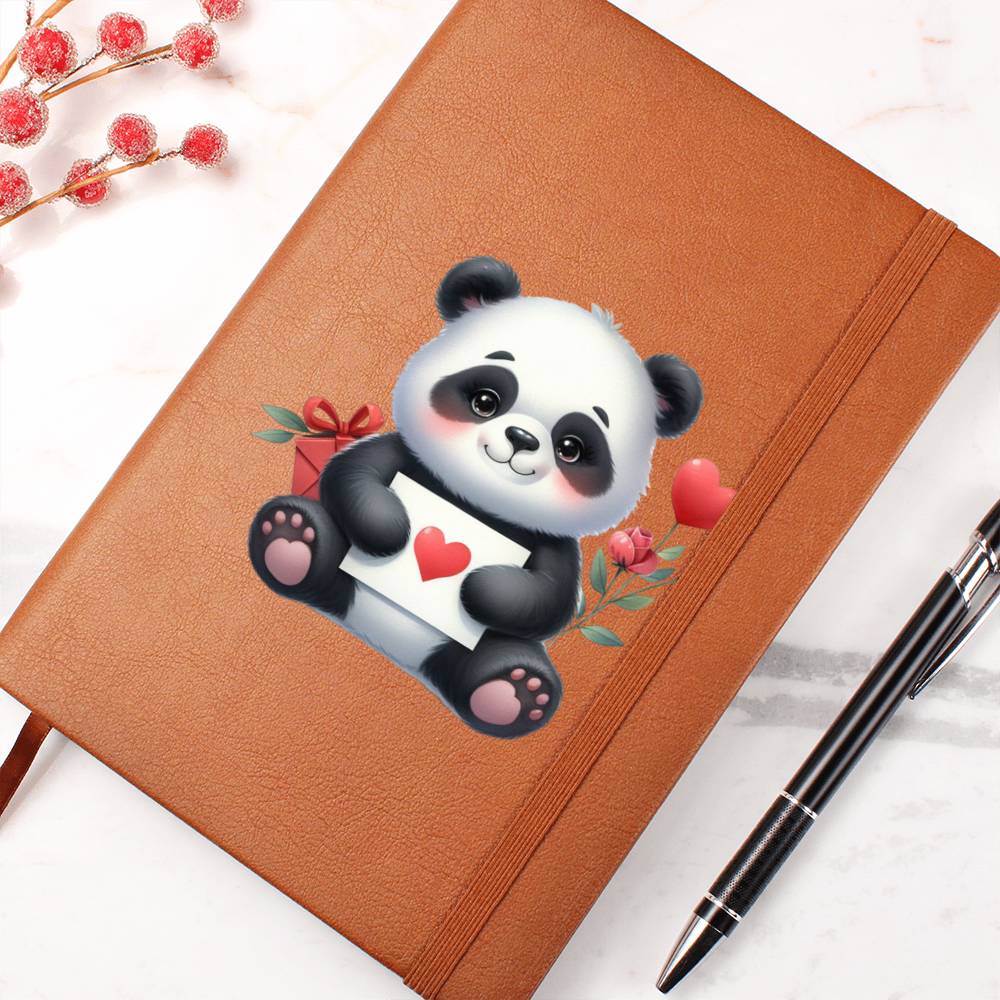 Valentine's Day Panda 010 - Vegan Leather Journal
