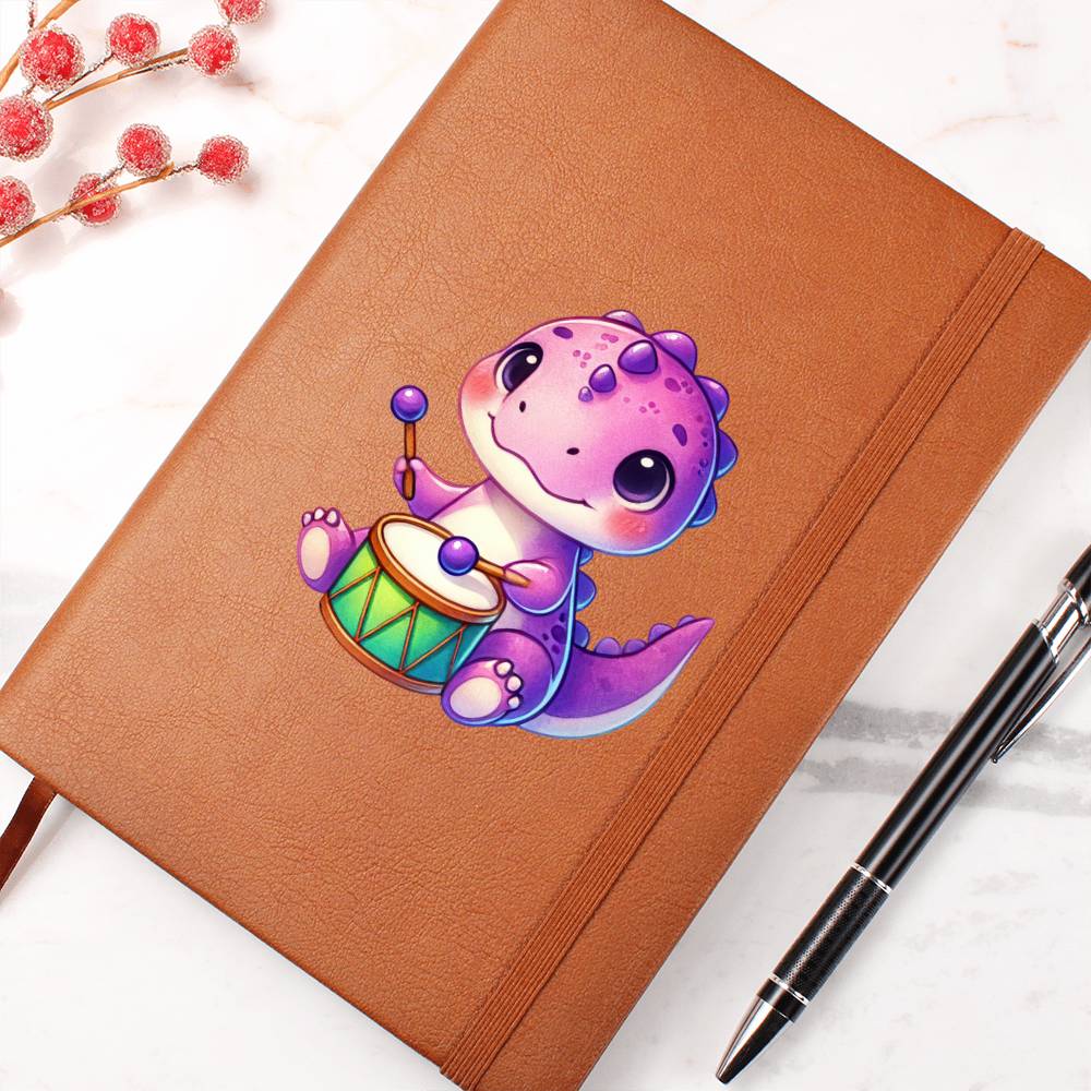 Colorful Baby Dinosaur 054 - Vegan Leather Journal