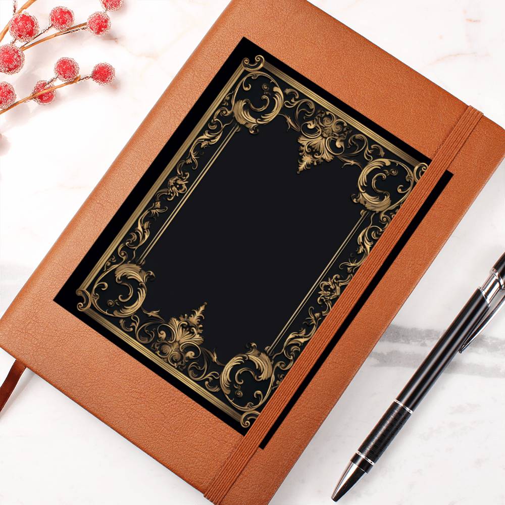 Ornate Gold Cover 077 - Vegan Leather Journal