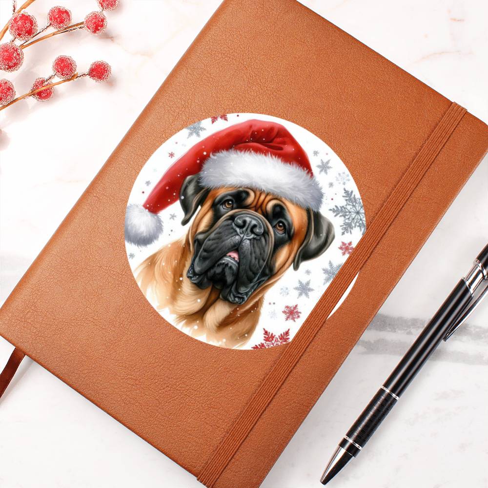 Christmas Dog - Bullmastiff - Vegan Leather Journal