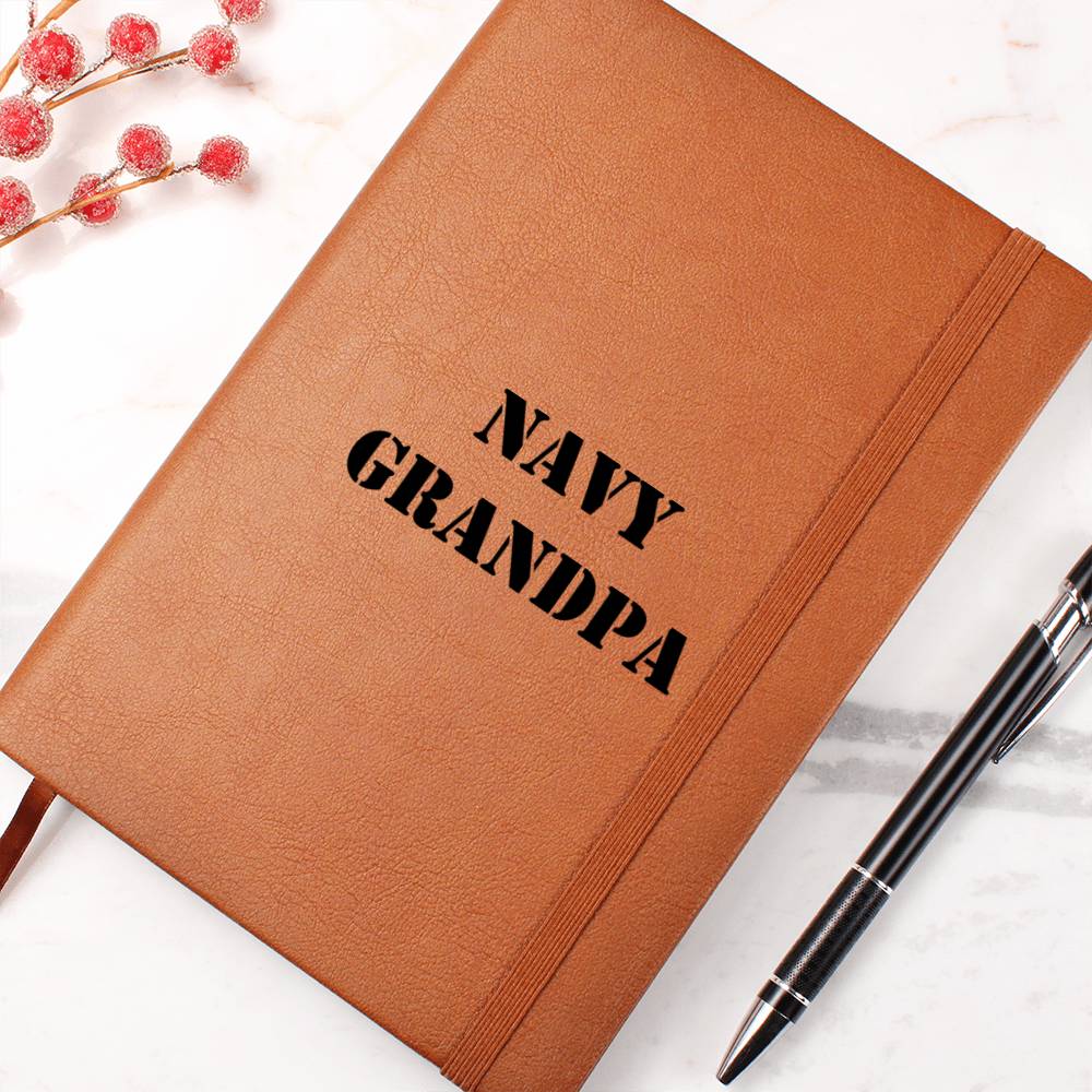 Navy Grandpa - Vegan Leather Journal