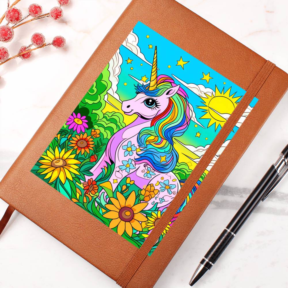 Cute Unicorn 027 - Vegan Leather Journal