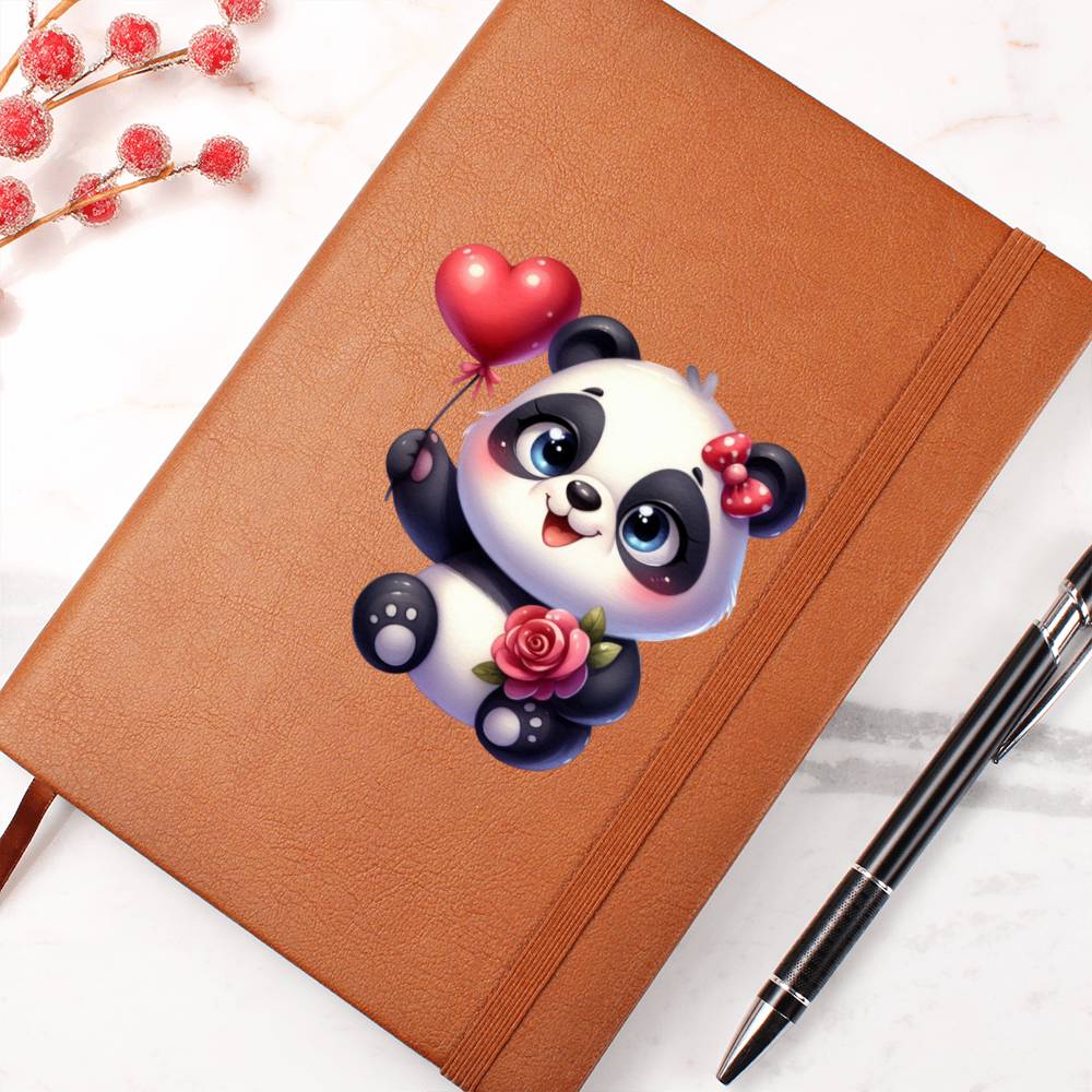 Valentine's Day Panda 003 - Vegan Leather Journal
