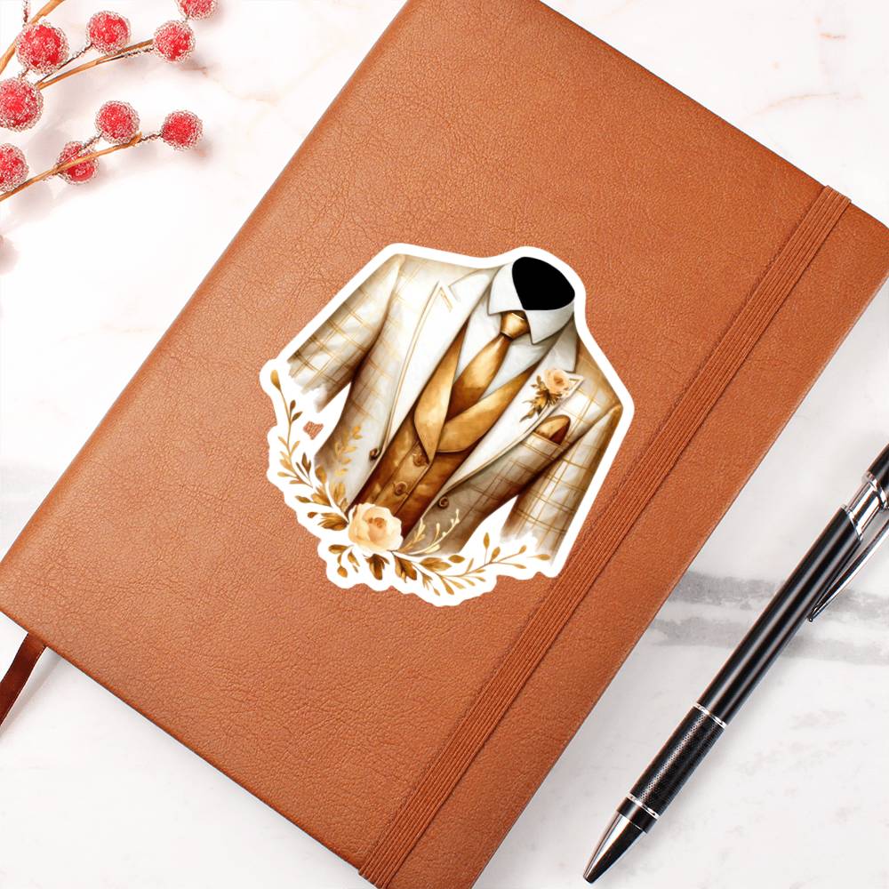 Luxury Wedding Decor Sticker 005 - Vegan Leather Journal