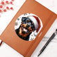 Christmas Dog - Rottweiler - Vegan Leather Journal