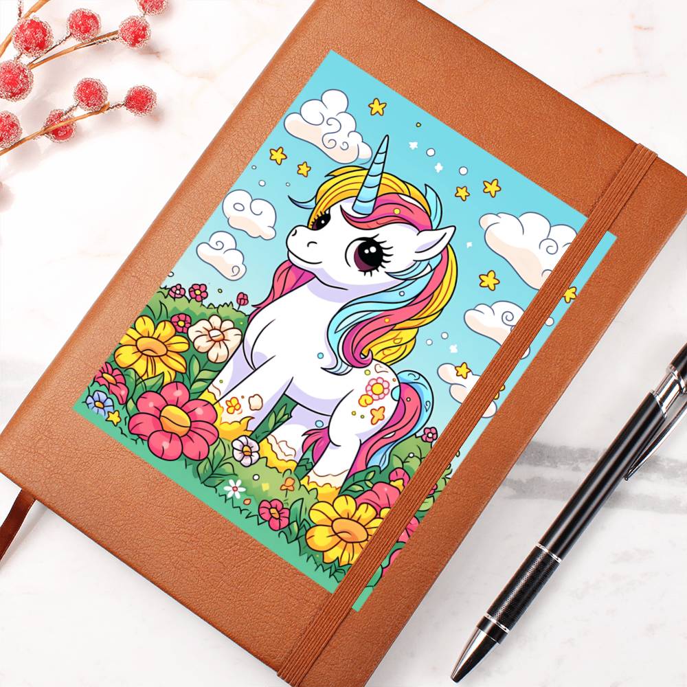 Cute Unicorn 113 - Vegan Leather Journal