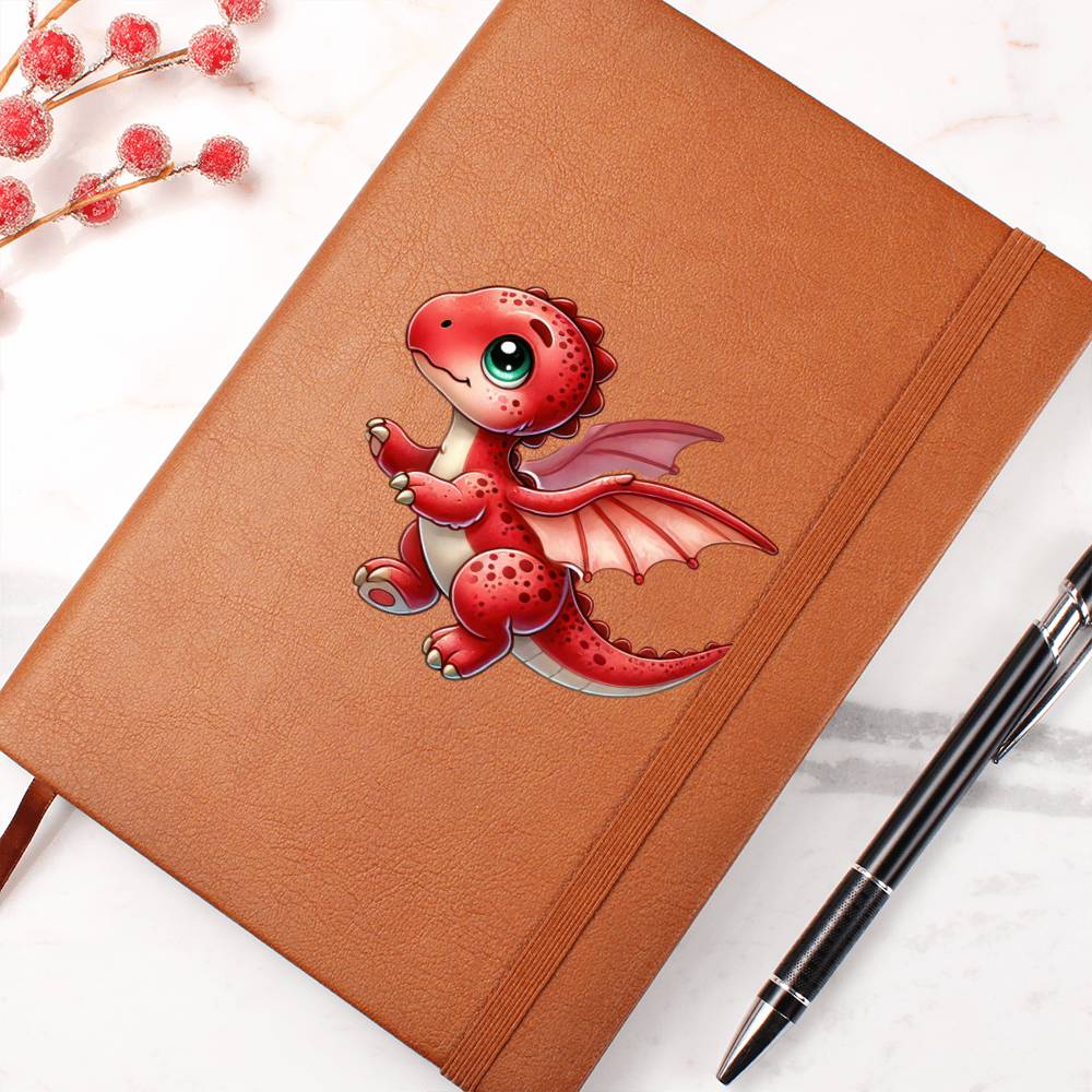 Colorful Baby Dinosaur 077 - Vegan Leather Journal