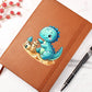 Colorful Baby Dinosaur 041 - Vegan Leather Journal