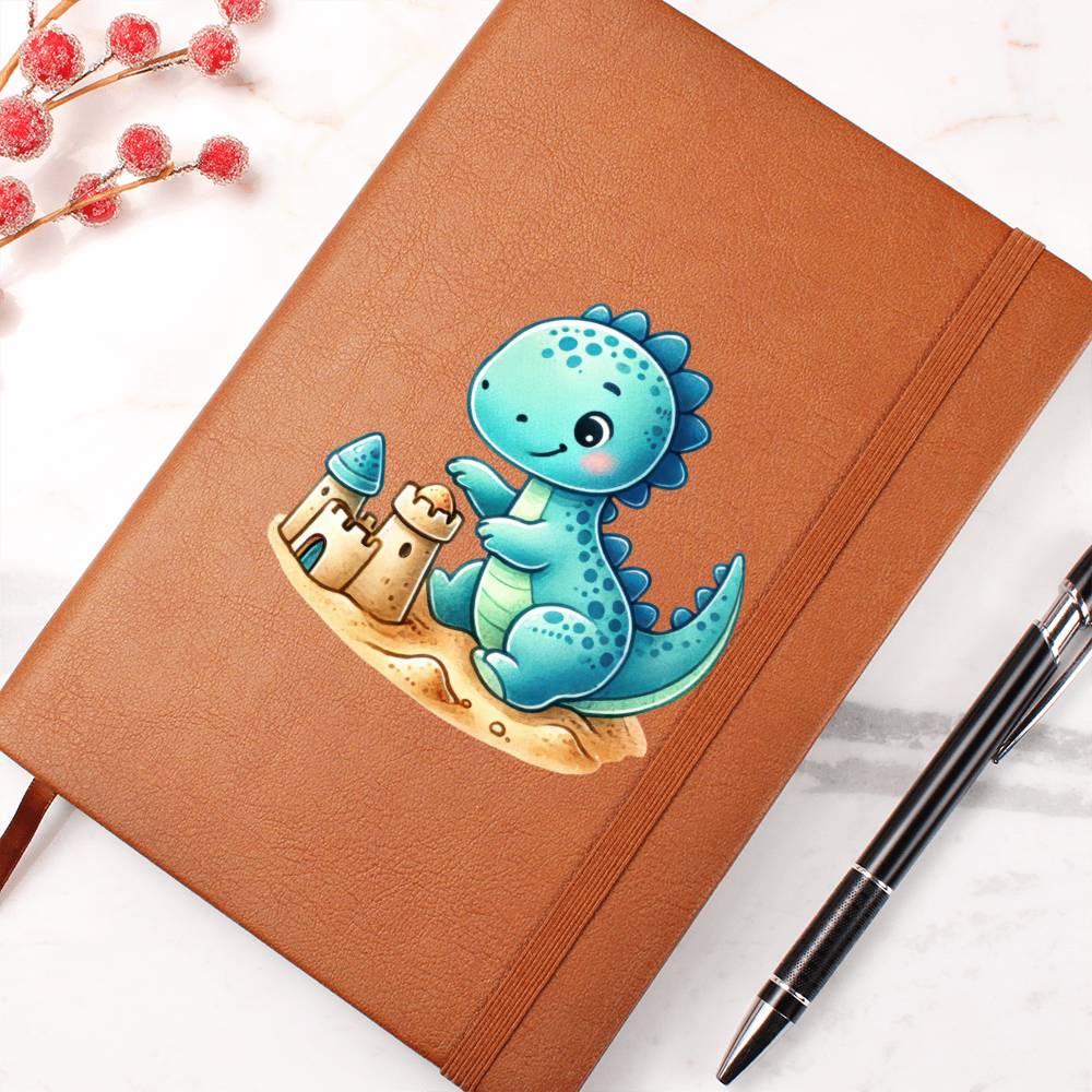 Colorful Baby Dinosaur 041 - Vegan Leather Journal
