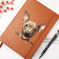 American Hairless Terrier Peeking - Vegan Leather Journal