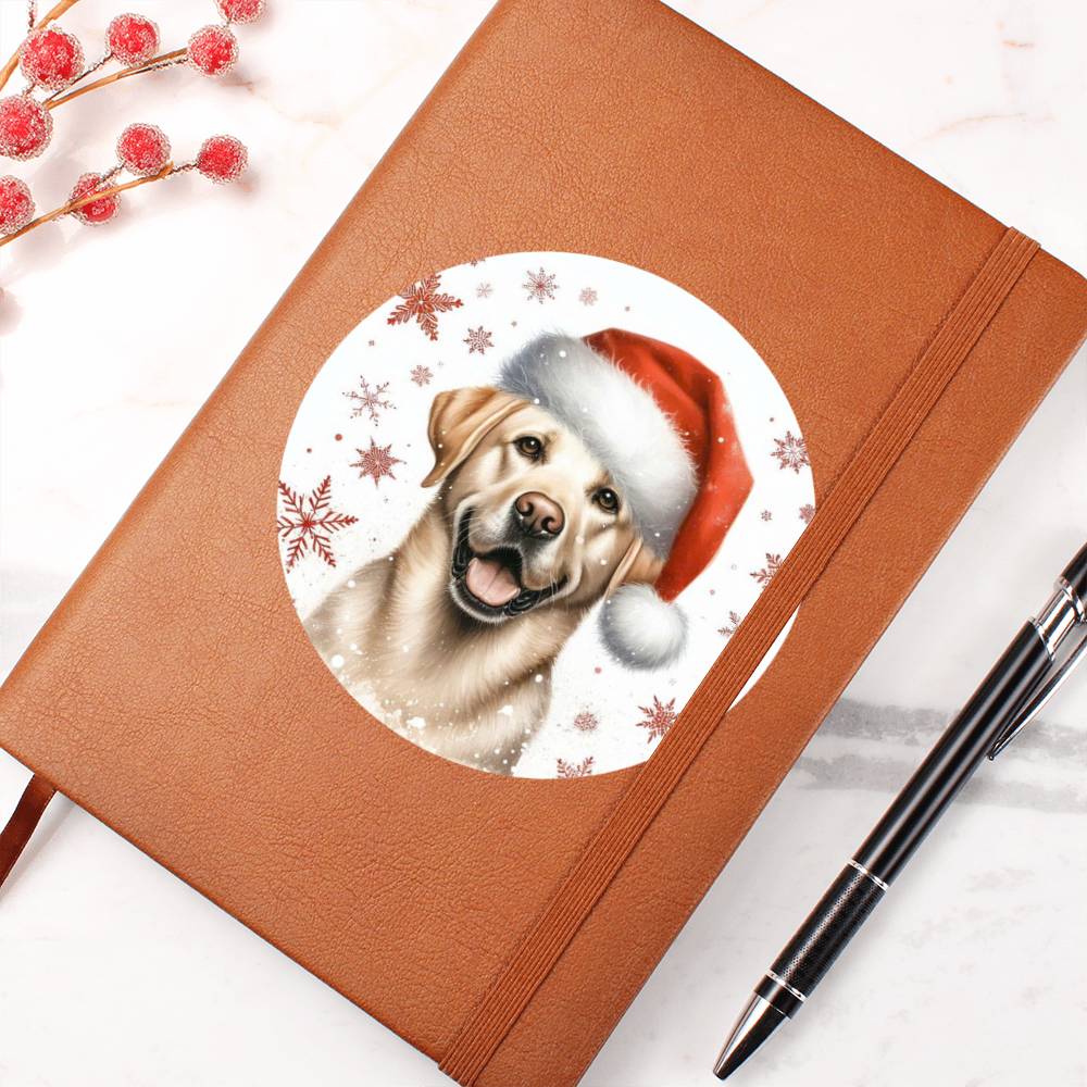 Christmas Dog - Labrador Retriever - Vegan Leather Journal