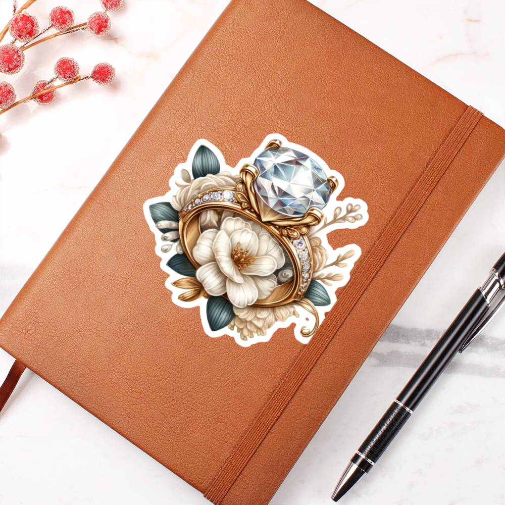 Luxury Wedding Decor Sticker 002 - Vegan Leather Journal