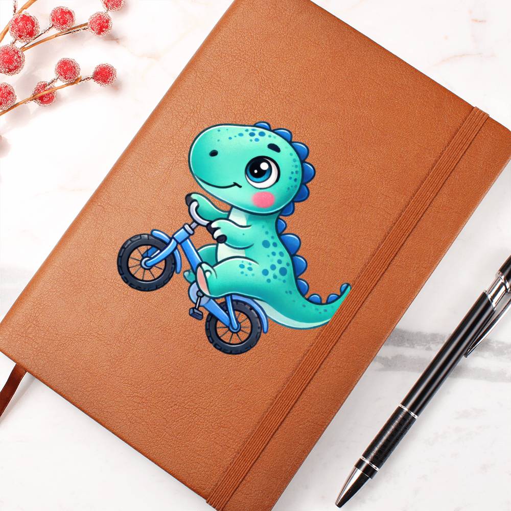 Colorful Baby Dinosaur 072 - Vegan Leather Journal