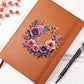 Floral Flower Wreath 086 - Vegan Leather Journal