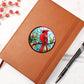 Christmas Red Cardinal Stained Glass Design 008 - Vegan Leather Journal
