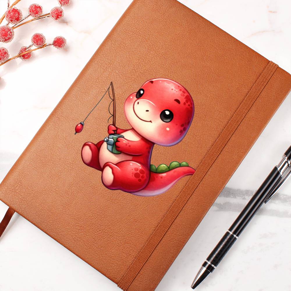 Colorful Baby Dinosaur 043 - Vegan Leather Journal