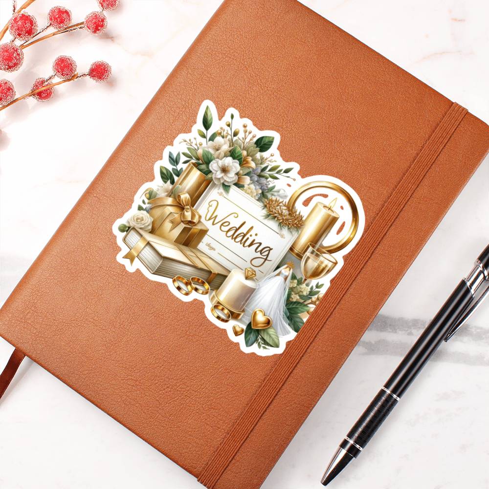 Luxury Wedding Decor Sticker 015 - Vegan Leather Journal
