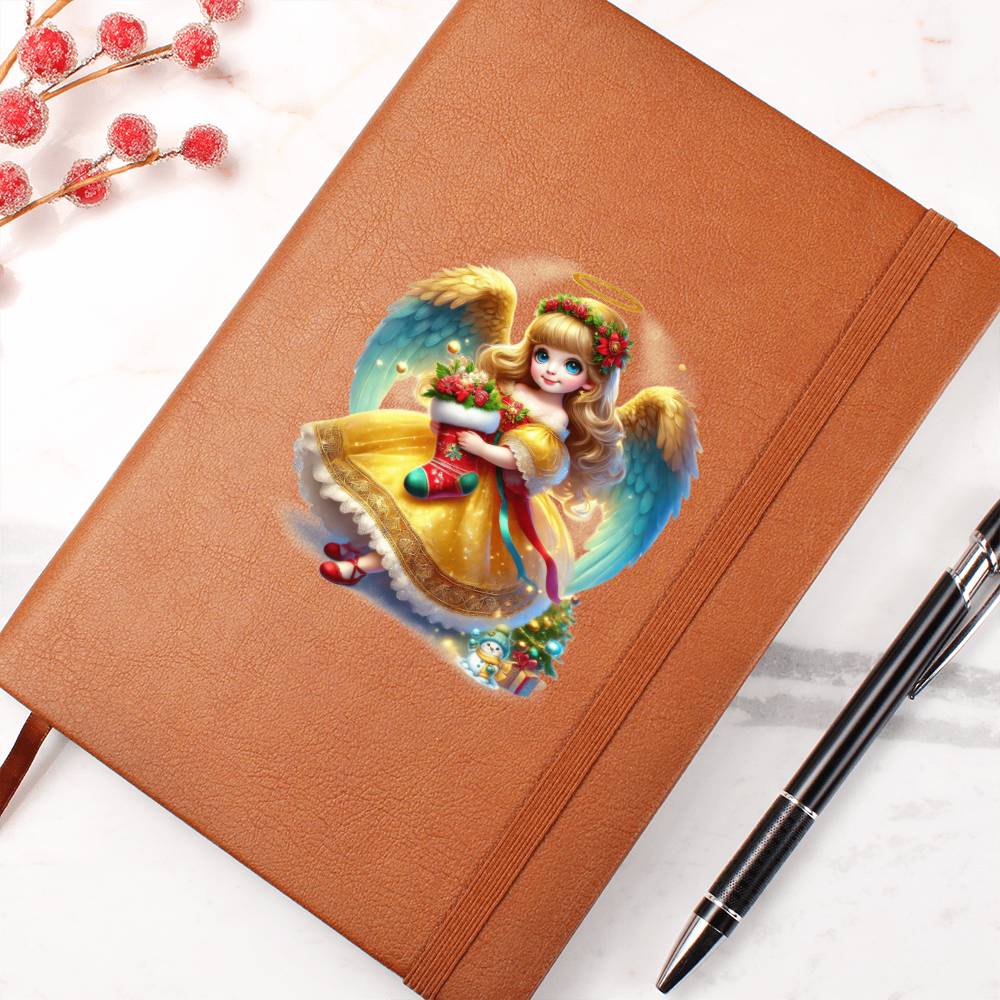 Cute Christmas Angel 009 - Vegan Leather Journal