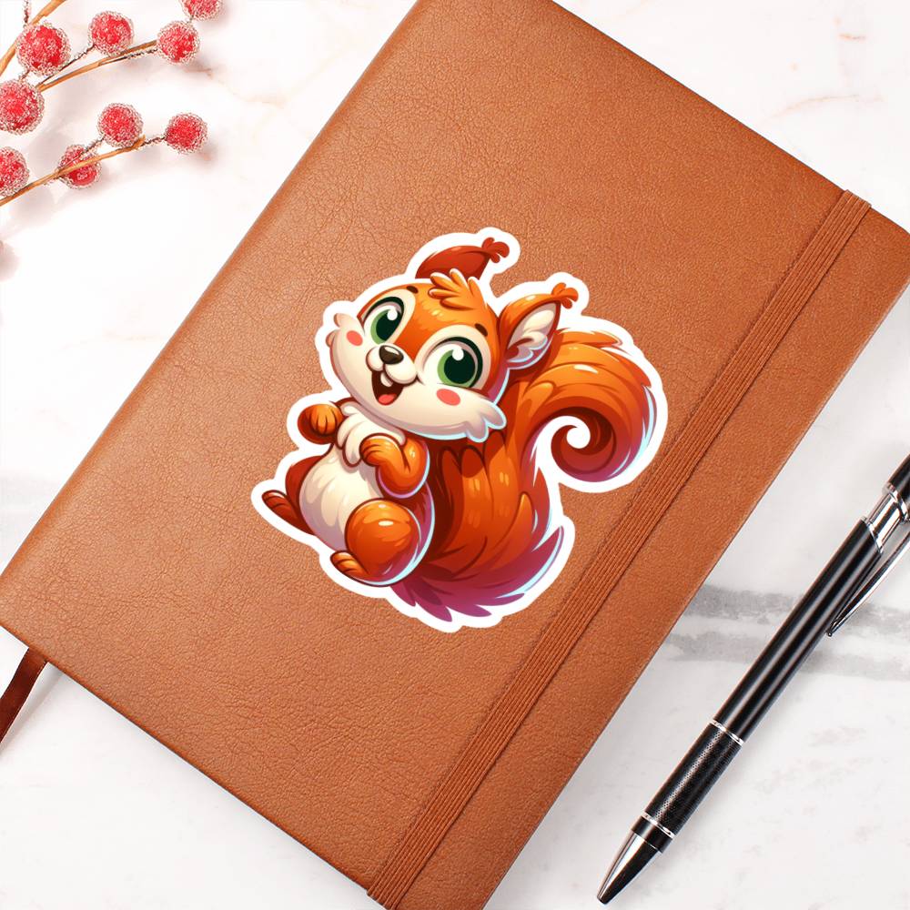 Cute Squirrel sticker 179 - Vegan Leather Journal