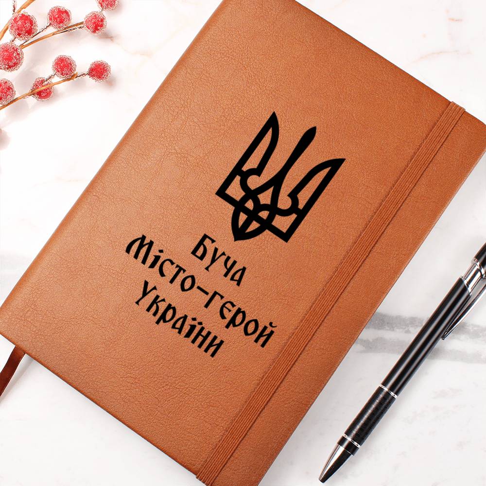 Bucha Hero City of Ukraine - Vegan Leather Journal