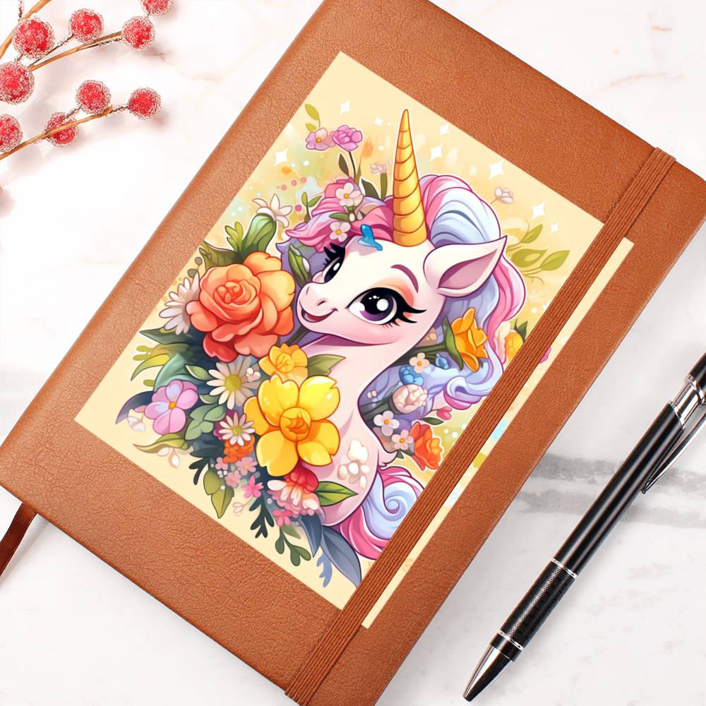 Cute Unicorn 068 - Vegan Leather Journal