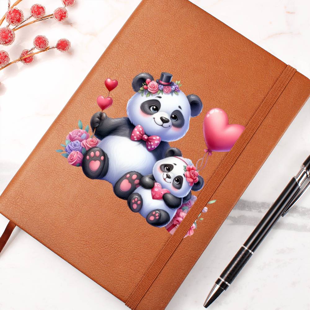 Valentine's Day Panda 006 - Vegan Leather Journal
