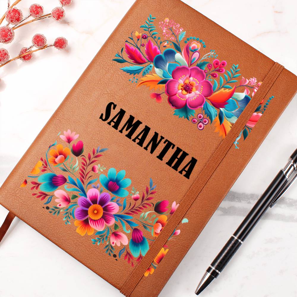 Samantha (Mexican Flowers 2) - Vegan Leather Journal