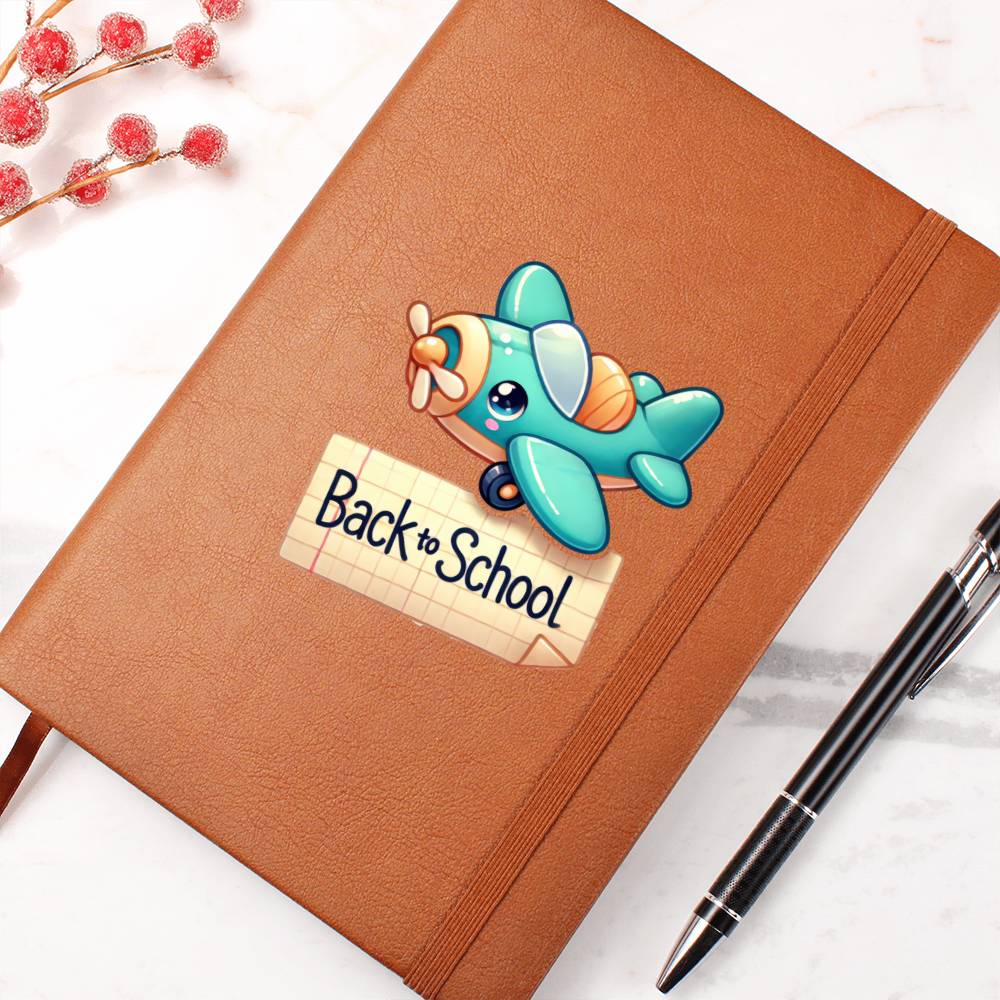 Cute Back to School Sticker 009 - Vegan Leather Journal