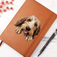 Petit Basset Griffon Vendeen Peeking - Vegan Leather Journal
